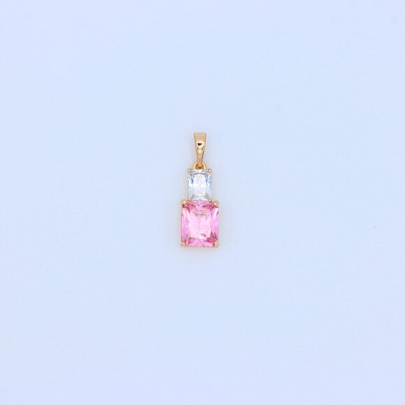 "Chic Pink Pendant in Gold-Plated Brass – Feminine and Elegant Look, XPPT1808 - Picture 11 of 13